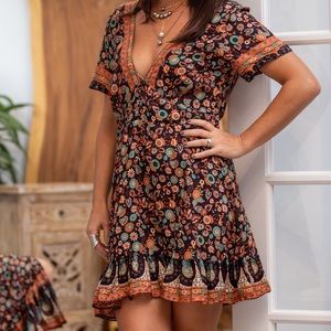 Black & Orange Mini Dress